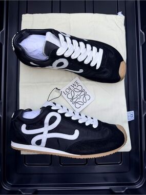 Loewe Black, White & Tan Runner Sneakers